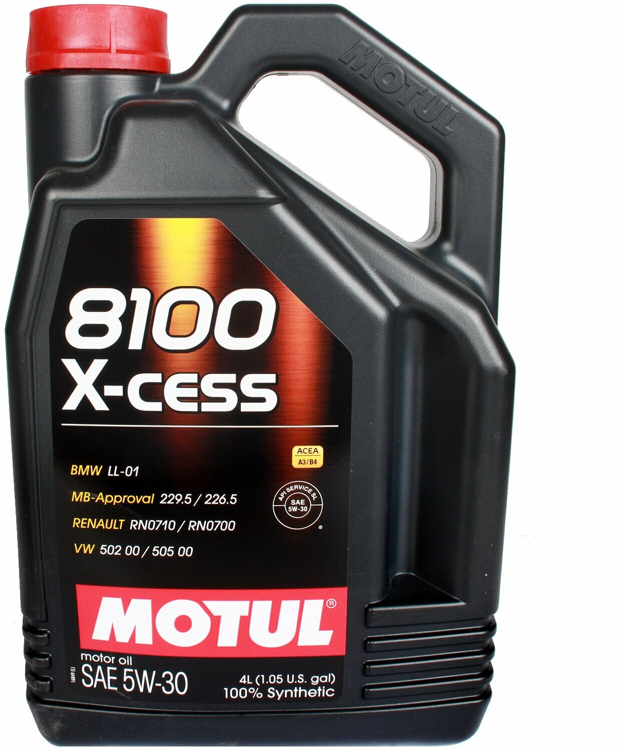 Моторное масло Motul 8100 X-cess A3/B3/B4 5W-30 синтетическое 4 л 108945