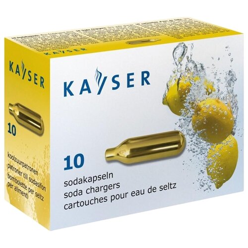 фото Газовый баллон для сифона kayser co2 soda 10 шт. золотистый