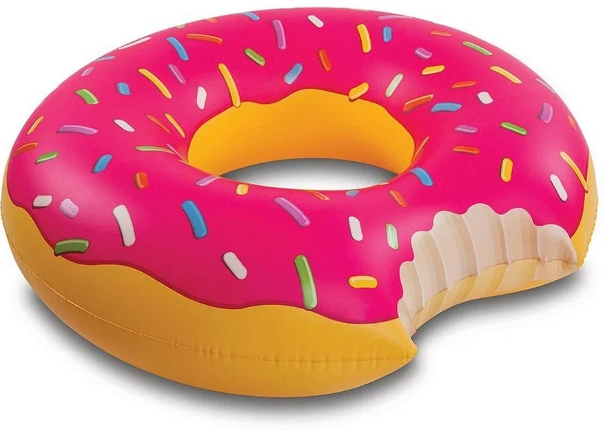 AV-Retail / Круг надувной плавательный розовый пончик 90см