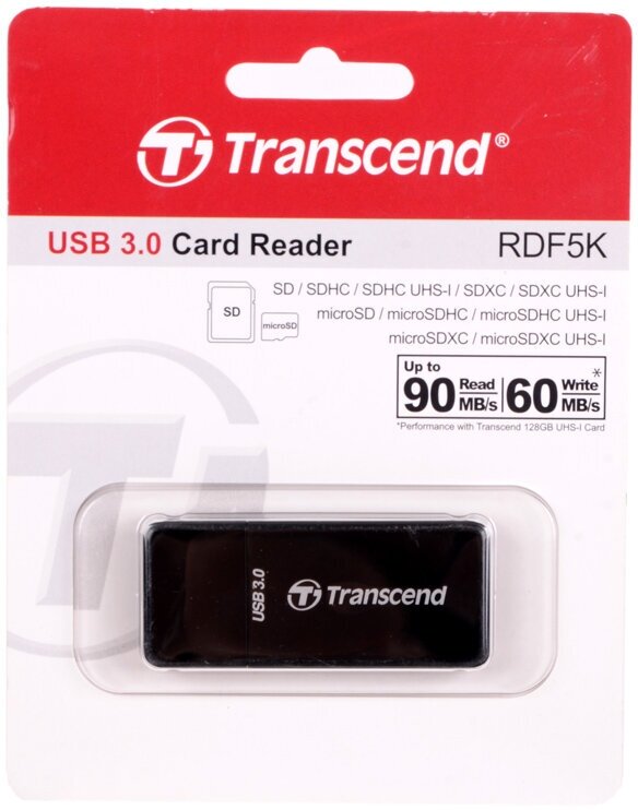 Картридер Transcend RDF5K SDXC/SDHC/microSDXC/microSDHC USB 3.0 black