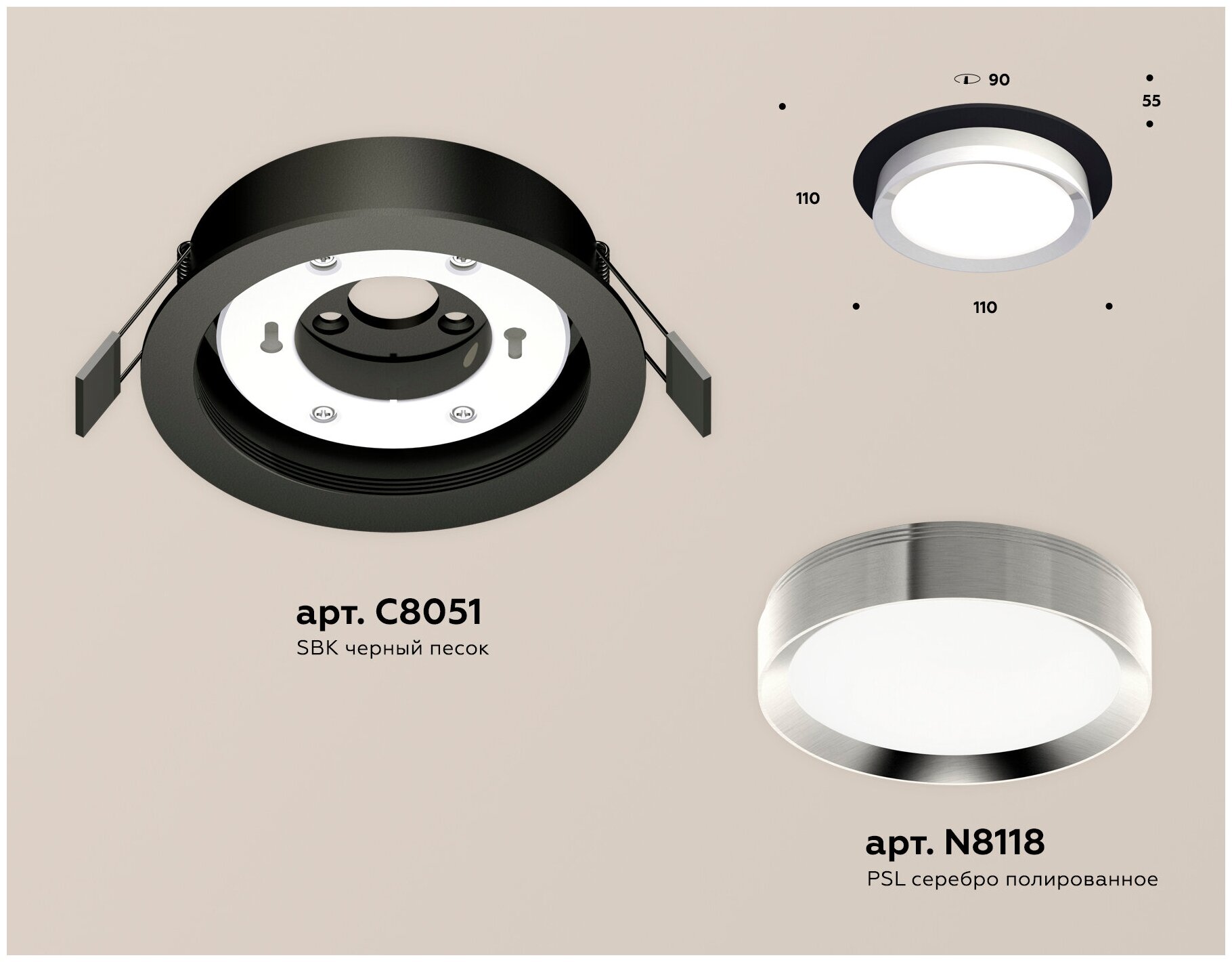 Встраиваемый светильник Ambrella light XC8051003, GX53 - фотография № 2