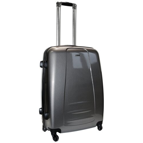 Чемодан Rion+ 418-53CHS, 78 л, размер L, серый, серебряный чемодан rion 418 3blk 78 л размер l черный