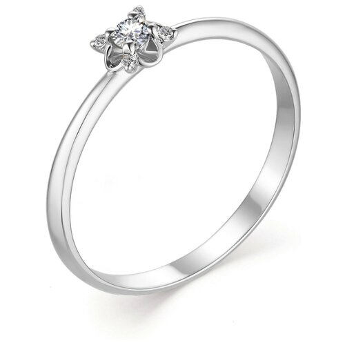 фото Алькор кольцо с 5 бриллиантами из белого золота 13272-200, размер 17.5