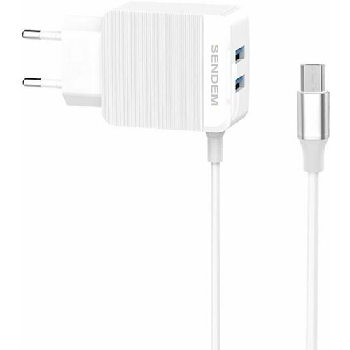 Зарядное устройство SENDEM OG05 Белый ЗУ с USB + кабель Micro USB (5В, 3400mA, 1.2м)