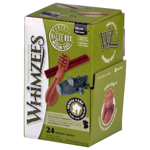 фото Лакомство для собак Whimzees Variety Box микс M, 24 шт. в уп.