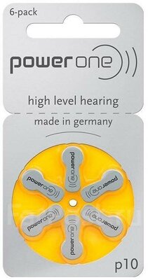 Батарейки для слуховых аппаратов PowerOne p10, 6 шт