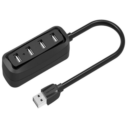 Концентратор Vention USB 2.0 на 4 порта Черный - 1м. VAS- J43- B100 концентратор usb vention vas j43 b015 4 порта usb2 0 черный