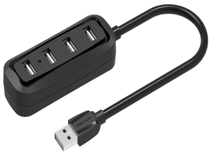 Концентратор Vention USB 2.0 на 4 порта Черный - 1м. VAS- J43- B100