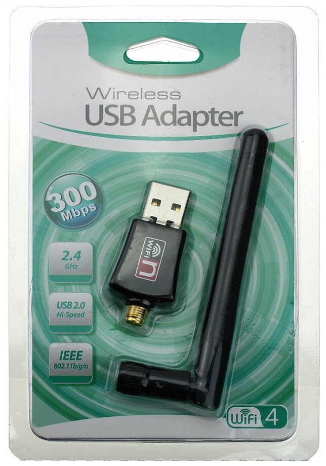 USB Wi-Fi адаптер беспроводной WD-3506B (300Mbps, 2.4GHz) с антенной