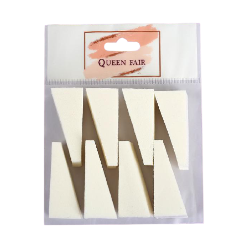 Queen Fair Набор спонжей Треугольники 5х2 см, 8 шт. белый набор спонжей для нанесения косметики 2 шт цвет бежевый белый в упаковке шт 1