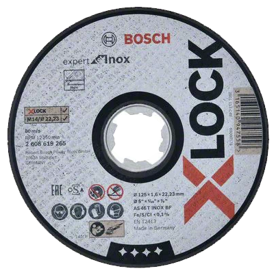 Диск отрезной 125x1.6x22.23 BOSCH Expert X-lock 2608619265 — купить по выгодной цене на Яндекс.Маркете