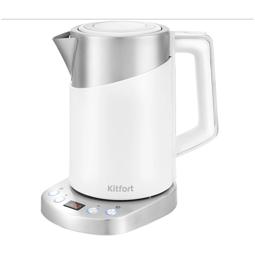 Чайник Kitfort КТ, поддержание тепла, 5 режимов нагрева, отключение при снятии с подставки, блокировка включения без воды, 2200Вт
