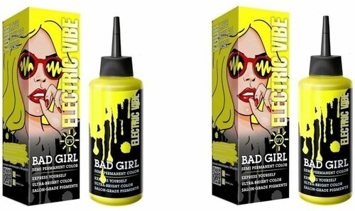 Краска для волос Bad Girl, Electric vibe, неоновый желтый, 150мл х 2шт