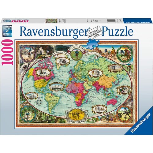 Пазл Ravensburger 1000 деталей: Вокруг света на велосипеде