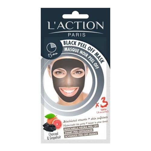 L'action Маска-пленка очищающая Black Peel Off Mask