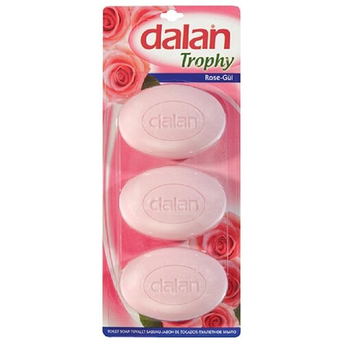 Dalan Мыло кусковое Trophy Роза, 3 шт., 90 г мыло крем туалетное твердое dalan fresh 100г роза турция