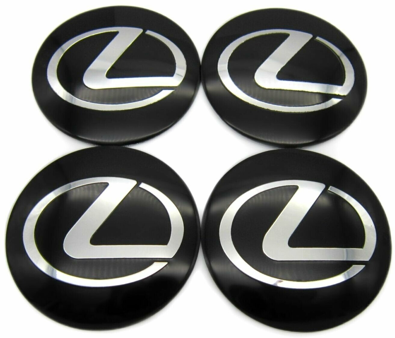 Наклейки на колесные диски и колпаки Лексус черные 54 мм алюминий сфера