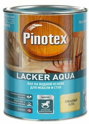 Лак для дерева на водной основе колеруемый Pinotex Lacker Aqua 70 глянцевый 1 л.