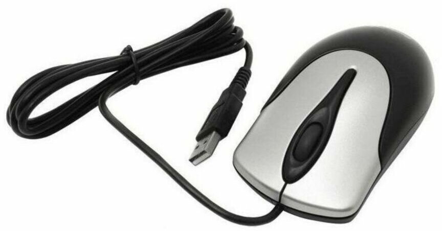 Мышь NetScroll 100 V2, USB, чёрный/серебристый (black, optical 1000 dpi, подходит под обе руки) new package Genius - фото №7