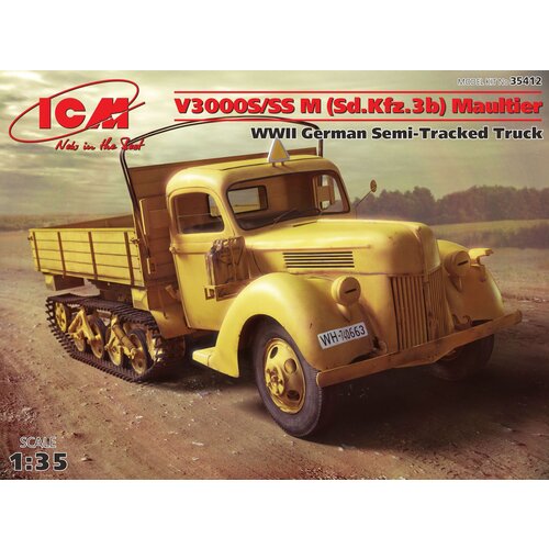 Сборная модель ICM V3000S/SS M (Sd. Kfz.3b) Maultier, WWII German Semi-Tracked Truck 1:35 (35412) 35467 icm henschel 33d1 kfz 72 wwii german radio communication truck 1 35