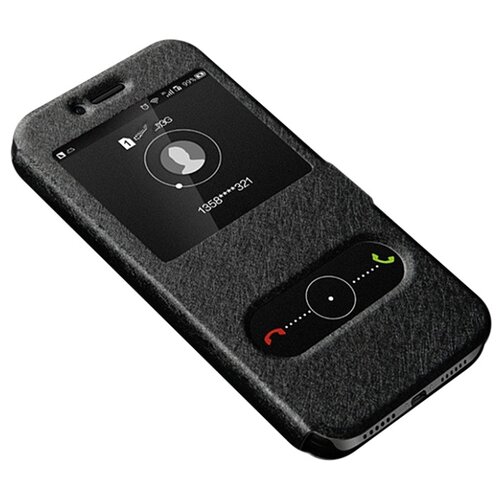 фото Чехол-книжка mypads для iphone 11 pro max с окошком для входящих вызовов и свайпом черный