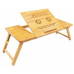 Стол для ноутбука Зеленый Шар BS 0003 из бамбука складной с охлаждением - изображение