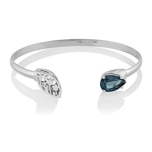Браслет KABAROVSKY, белое золото, 585 проба, бриллиант, топаз, длина 17.5 см. кольца kabarovsky кольцо из золота с топазом london blue и бриллиантом