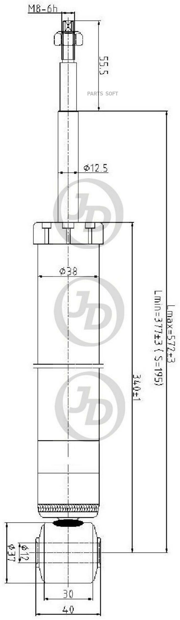 Just drive амортизатор подвески газ зад. -343289- re clio-symbol 98-05 jaa0242