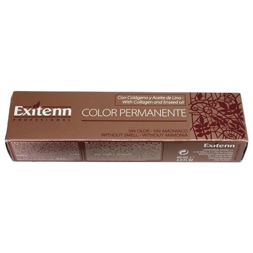 Купить Exitenn Professional Безаммиачная крем-краска для волос Color Permanente 545 Cast. C. Cobre Caoba/Светлый шатен медно-красный 60 мл, каштановый/рыжий