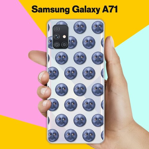 Силиконовый чехол Луна на Samsung Galaxy A71 силиконовый чехол на samsung galaxy a71 самсунг галакси а71 розовая сакура прозрачный