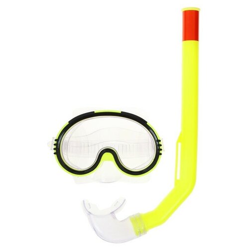 ONLYTOP Маска и трубка для плавания детская, цвет жёлтый маска и трубка onlytop для плавания детская цвет жёлтый