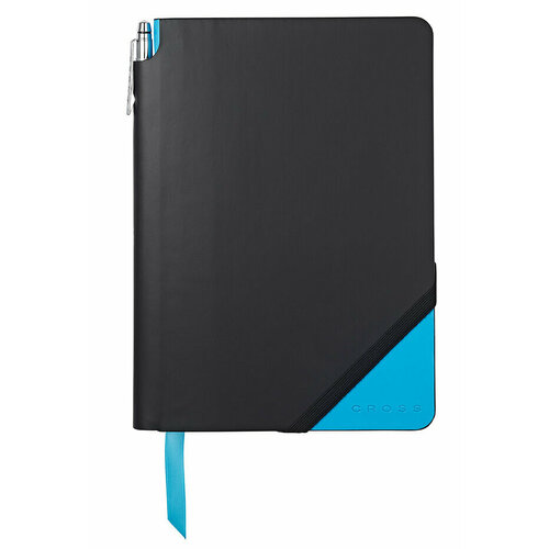 Записная книжка CROSS Jot Zone, A5, 160 страниц в линейку, ручка в комплекте, цвет черный-голубой (AC273-3M)