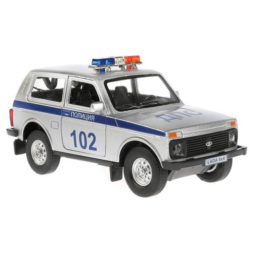 Внедорожник ТЕХНОПАРК Lada 4x4 (LADA4X4-P-SL) 1:32, 12 см, серый легковой автомобиль технопарк lada 4x4 lada4x4 bk rd 1 32 12 см красный