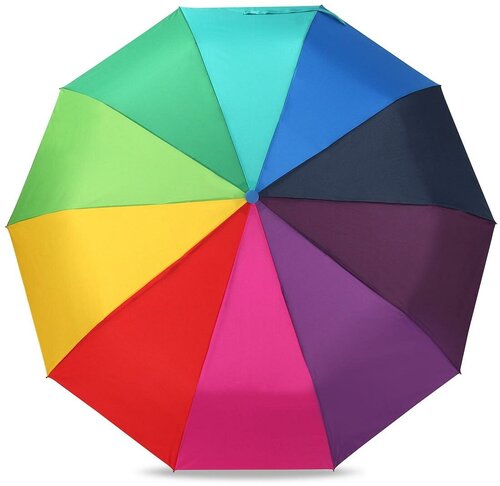 Зонт Rainbrella, автомат, 3 сложения, купол 93 см, 10 спиц, чехол в комплекте, для женщин, красный