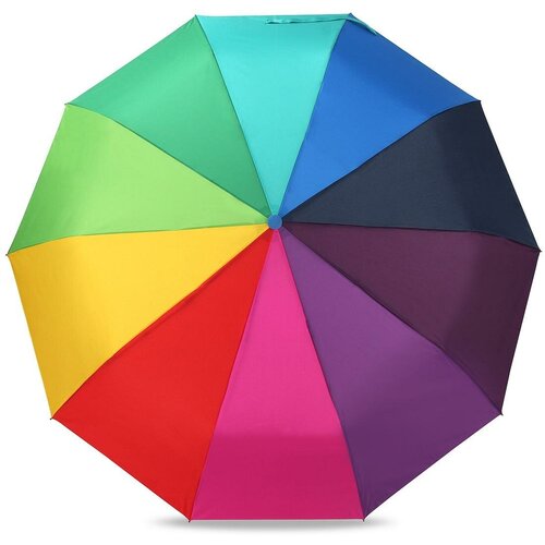 Зонт Rainbrella, автомат, 3 сложения, купол 93 см., 10 спиц, чехол в комплекте, для женщин, синий