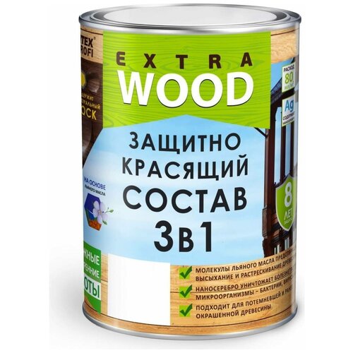 Защитно-красящий состав 3 в 1 FARBITEX PROFI WOOD EXTRA (Артикул: 4300007395; Цвет: Красное дерево; Фасовка = 0,8 л)