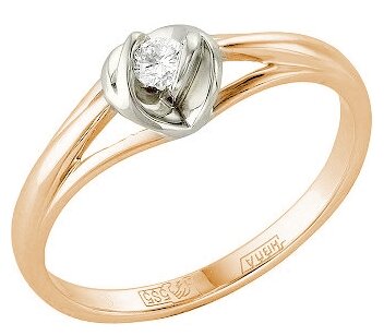 Кольцо Master Brilliant, красное, белое золото, 585 проба, бриллиант, размер 16.5