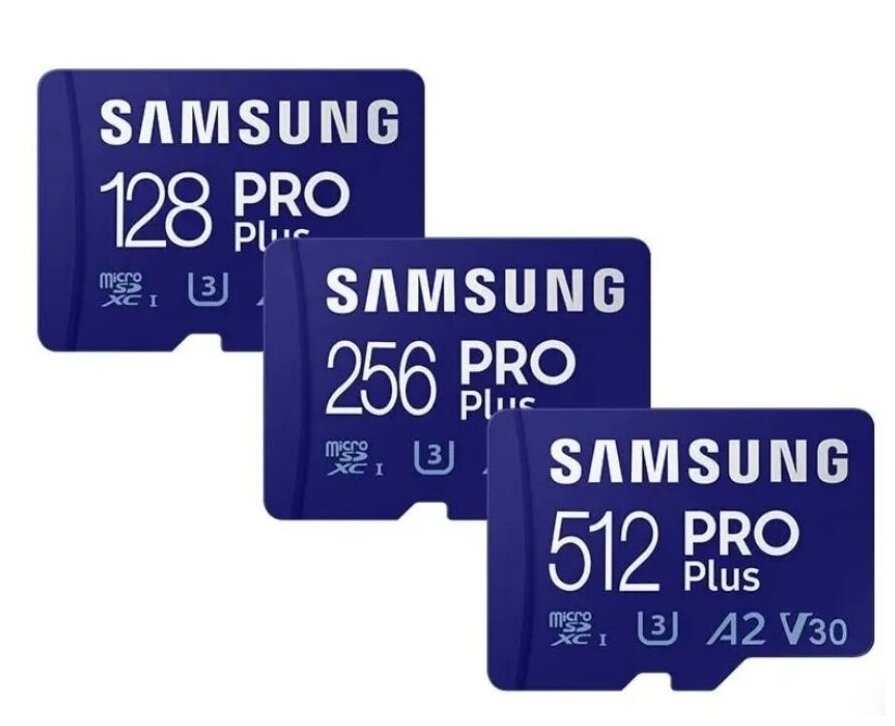 Карта памяти 512GB Samsung PRO Plus microSDXC (SD адаптер) U3 V30 A2 class 10 UHS-I 160/120MB/s - фото №2