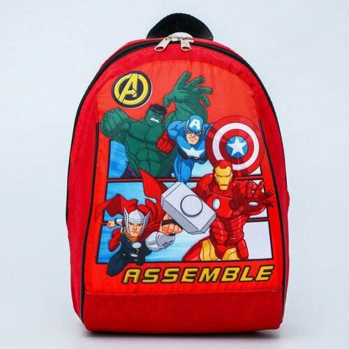 Рюкзак Marvel Мстители, 20х13х26 см, на молнии, красный
