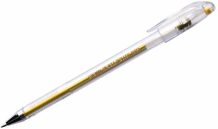 Ручка гелевая Crown "Hi-Jell Metallic" золото металлик, 0,7мм (арт. 001962)