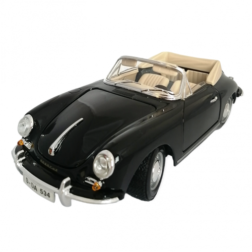 Porsche 356B Cabriolet 1961 1:18 коллекционная металлическая модель автомобиля Bburago 18-12025 black модель автомобиля bburago 1 18 1955 модель автомобиля из сплава имитация автомобиля коллекция украшений подарочная игрушка литье под давлением