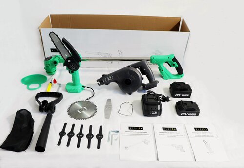 Изображение товара Набор аккумуляторного инструмента Zitrek, 082-2022, триммер GreenCut 20 + пила цепная GreenSaw 20 + воздуходувка ZKBL20