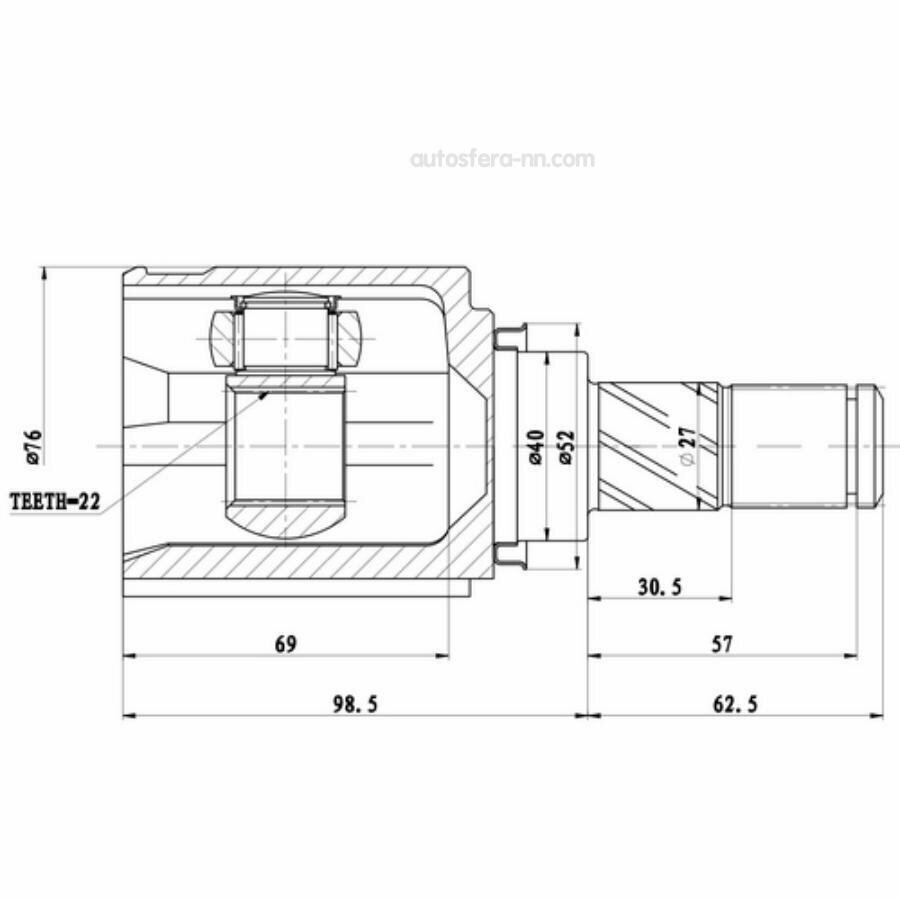 ZIKMAR Z87607R Шрус внутренний nissan tiida c11 (05--12), - l