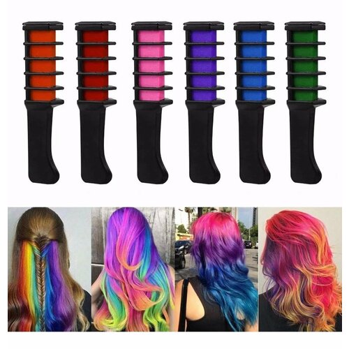 Мелки для волос с насадкой Hair Color мелки для волос разноцветные 6 цветов в комплекте