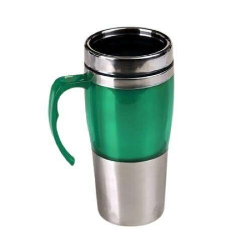 Термокружка / Автокружка металлическая с пластиковой вставкой 450 мл / Термокружка для кофе и чая / Кружка-термос (зеленый)