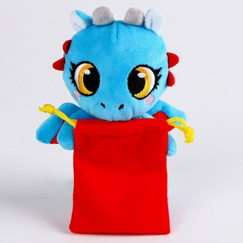 фото Игрушка мягкая «дракончик», голубой, с мешочком для конфет теропром