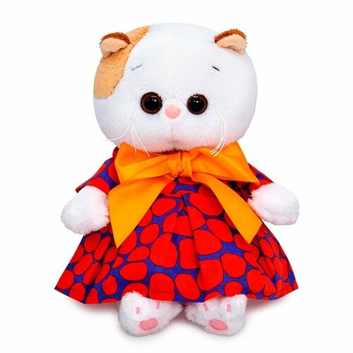 Мягкая игрушка Basik&Сo Кошка Ли-Ли BABY в платье с оранжевым бантом (LB-101) кошка игрушечная мягкая basik