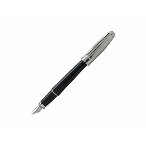 Ручка перьевая «Olympio M», цвет: черный, серебристый