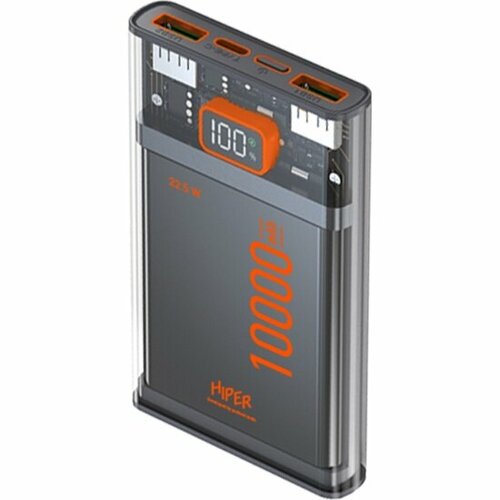Мобильный аккумулятор Hiper CORE X Transparent 10000mAh 3A QC PD 3xUSB черный 199600₽