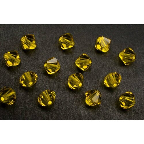 Бусины биконусы хрустальные 5мм, цвет CITRINE, 750-013, 10шт бусины биконусы хрустальные 5х3мм цвет light topaz celsian 750 017 10шт